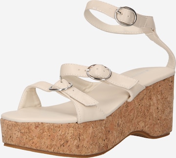 Warehouse Sandalen met riem in Beige: voorkant