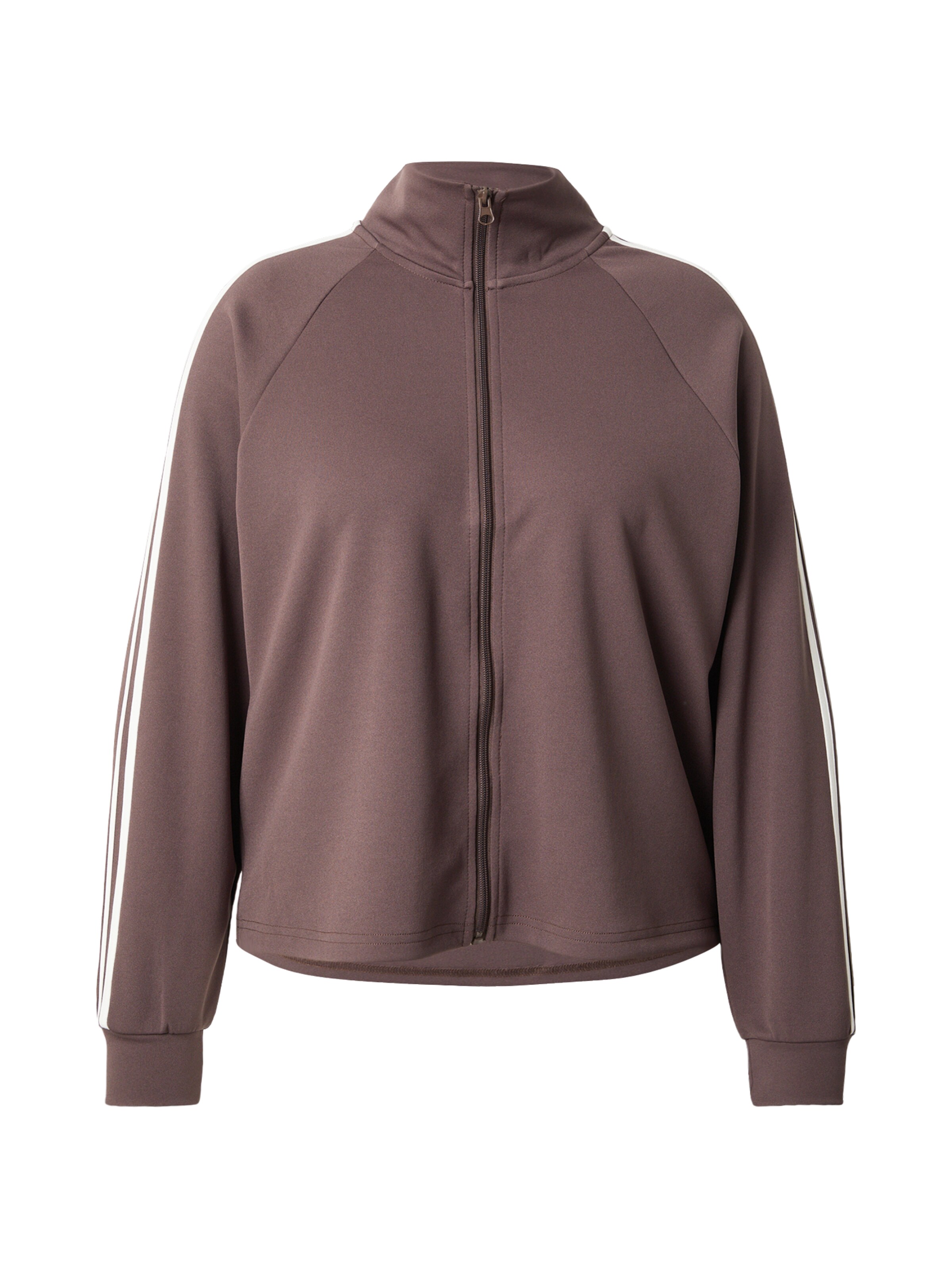 ONLY Carmakoma - Sudadera con cremallera en marrón: frente