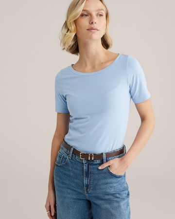 Tricou de la WE Fashion pe albastru: față