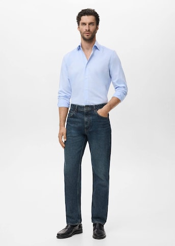 MANGO MAN Regular fit Button Up Shirt in Blue