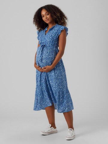 Robe-chemise 'Dee Lia' MAMALICIOUS en bleu : devant