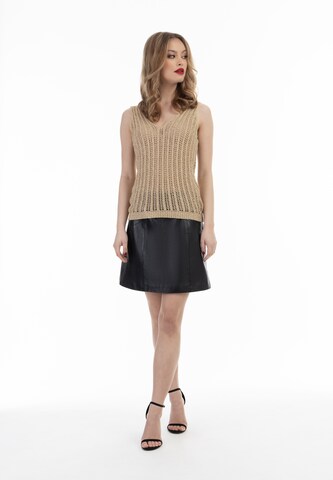 faina Knitted Top in Beige