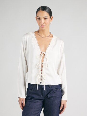 Chemisier Abercrombie & Fitch en beige : devant