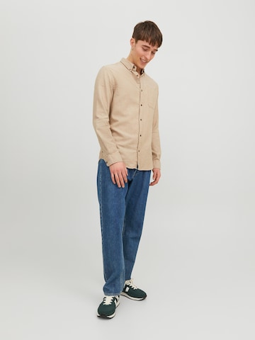 JACK & JONES Slim fit Overhemd 'Classic' in Beige