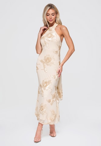 Robe de soirée Ombre en beige : devant