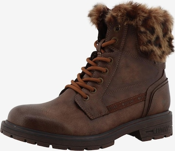 MUSTANG - Botim com fivela 'Bienke' em castanho: frente