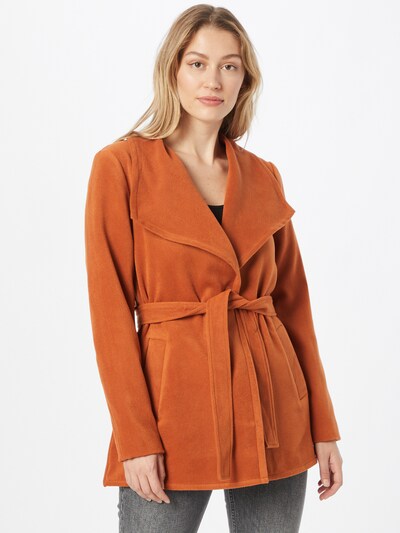 JDY Between-Seasons Coat 'DANNIE' in Cognac, View model