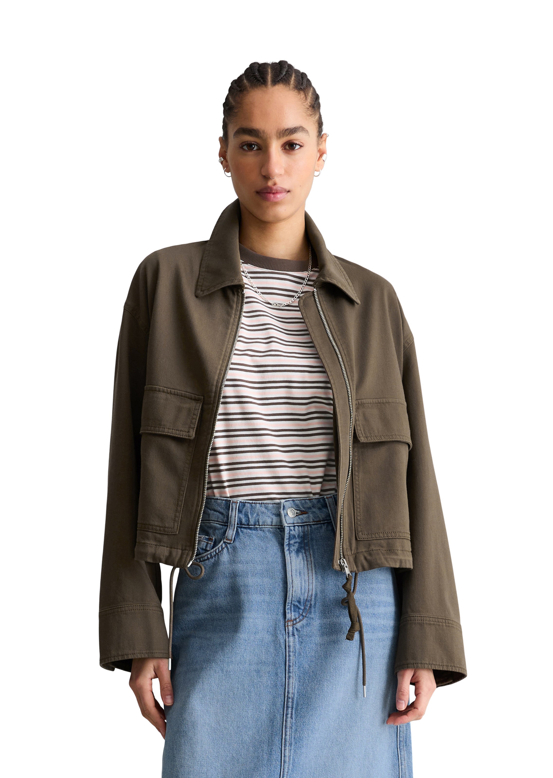 Marc O'Polo DENIM Jacke in Braun: Vorderseite