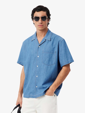 LACOSTE Comfort fit Button Up Shirt in Blue: front
