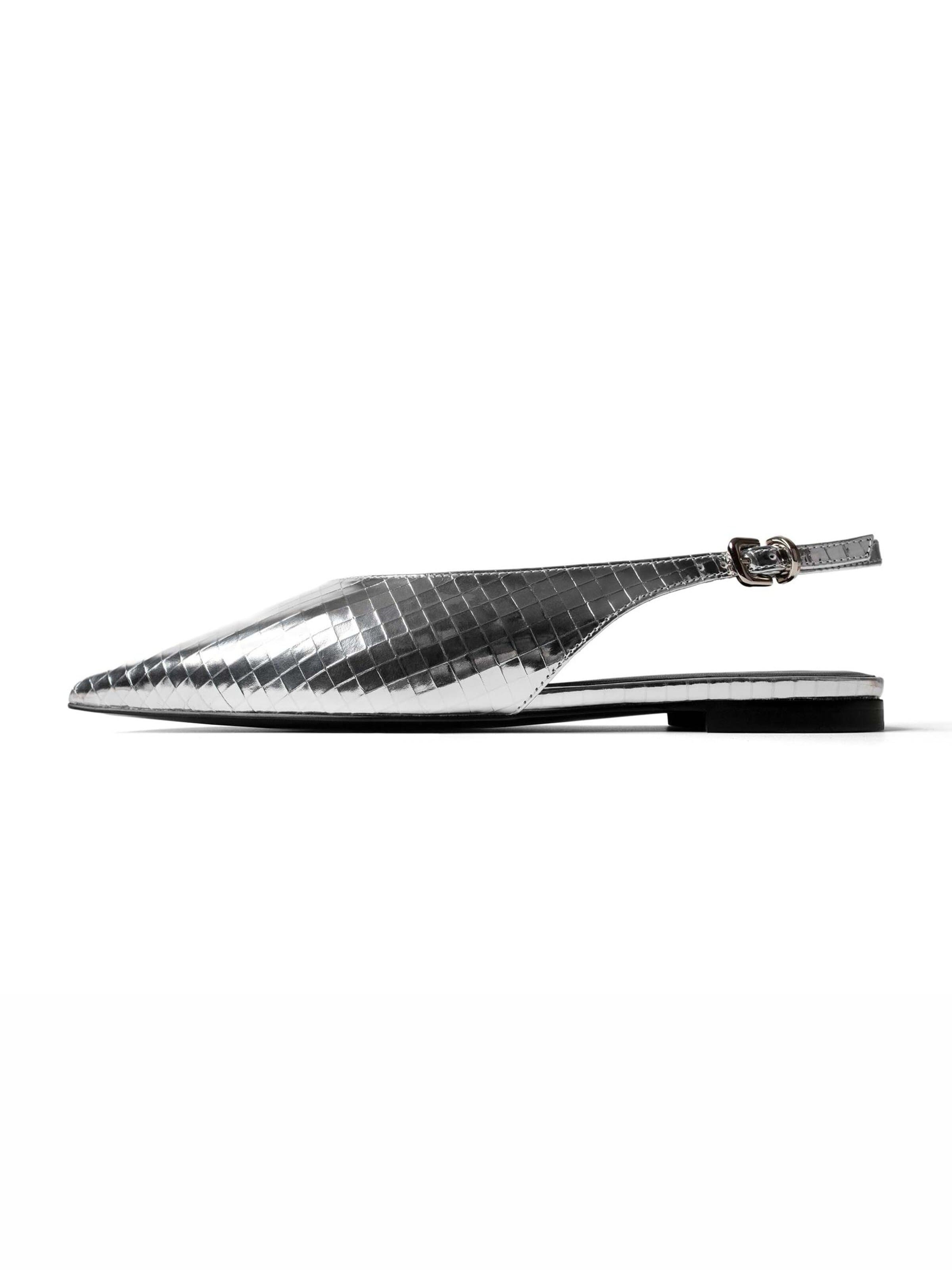L37 HANDMADE SHOES Slipper 'THE MORNING AFTER JUNE'‌‌‌‌‌‌ in Silber: Vorderseite