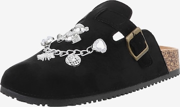 Ital-Design Pantolette in Schwarz: Vorderseite