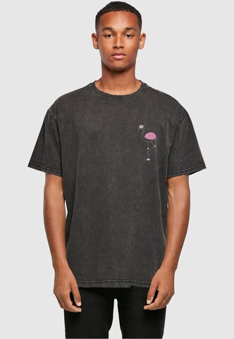 Merchcode Shirt 'Flamingo' in Zwart: voorkant