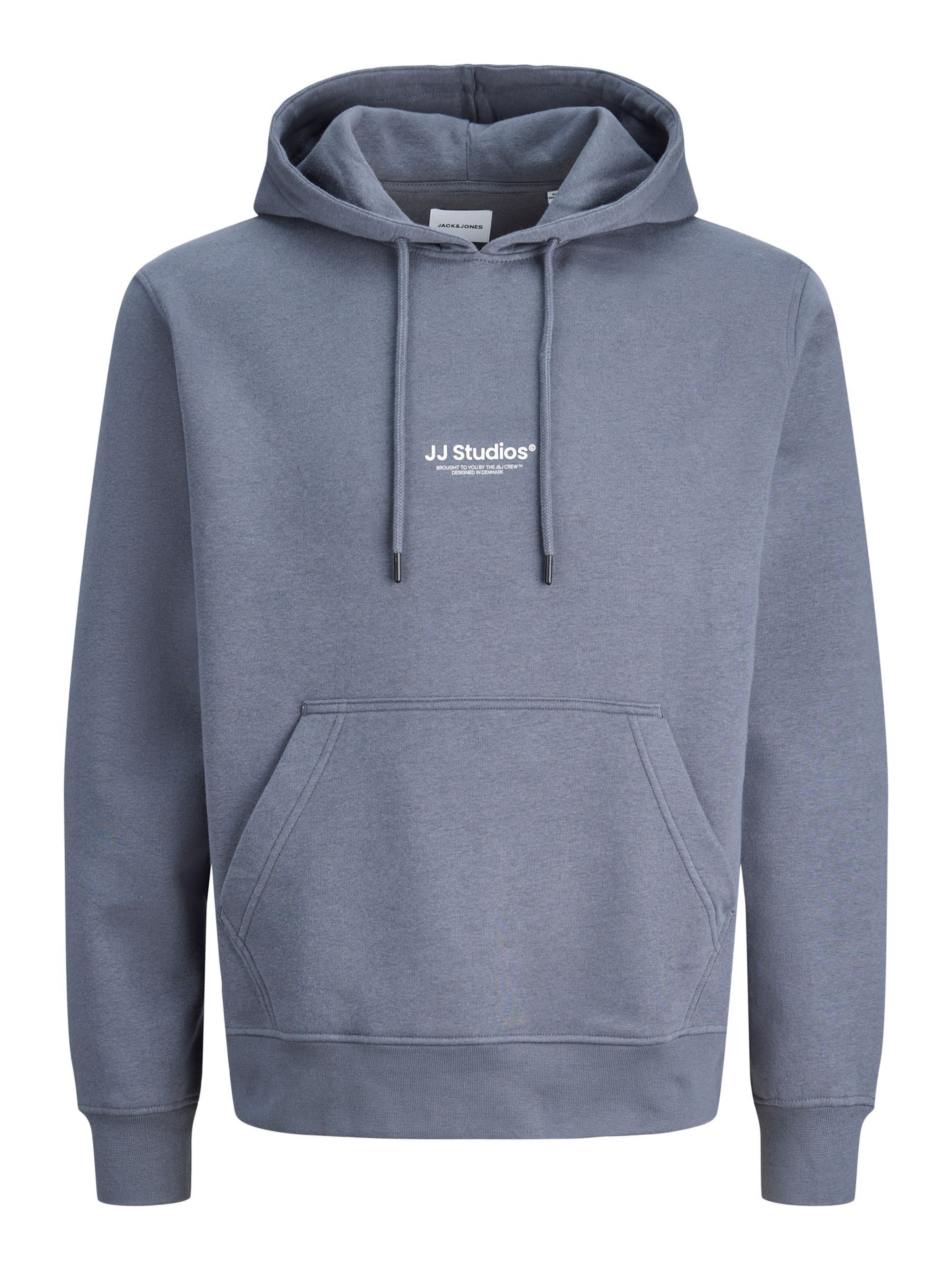 Jack & Jones Plus Plus Size Gedruckt Kapuzenpullover Kapuzenpullover in Grau: Vorderseite