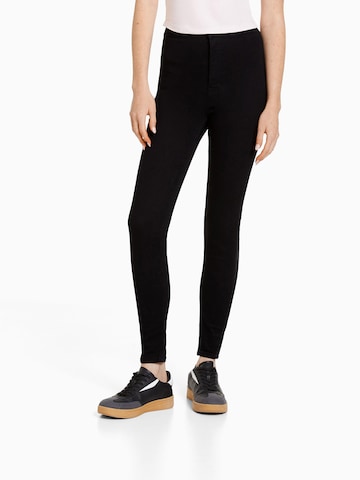 Bershka Skinny Jeans pajkice | črna barva: sprednja stran