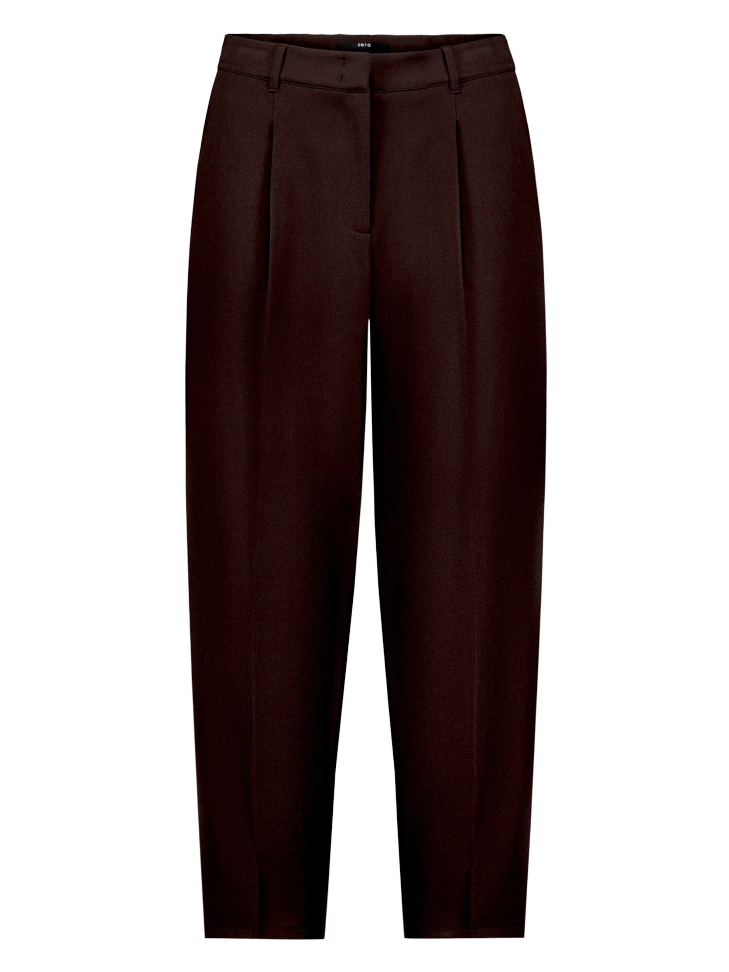 regular Pantaloni con pieghe di zero in marrone: frontale