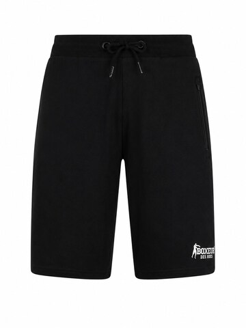 Tenue d'intérieur 'Herren Set Boxeur des Rues: Baumwollshorts Schwarz + Slim-Fit T-Shirt Rot, Weißes Logo' Boxeur des Rues en rouge