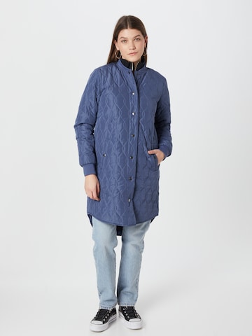 Kaffe Between-Seasons Coat 'Shally' in Blue: front