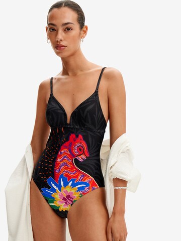 Desigual Swimsuit 'Strappy cat' in Black