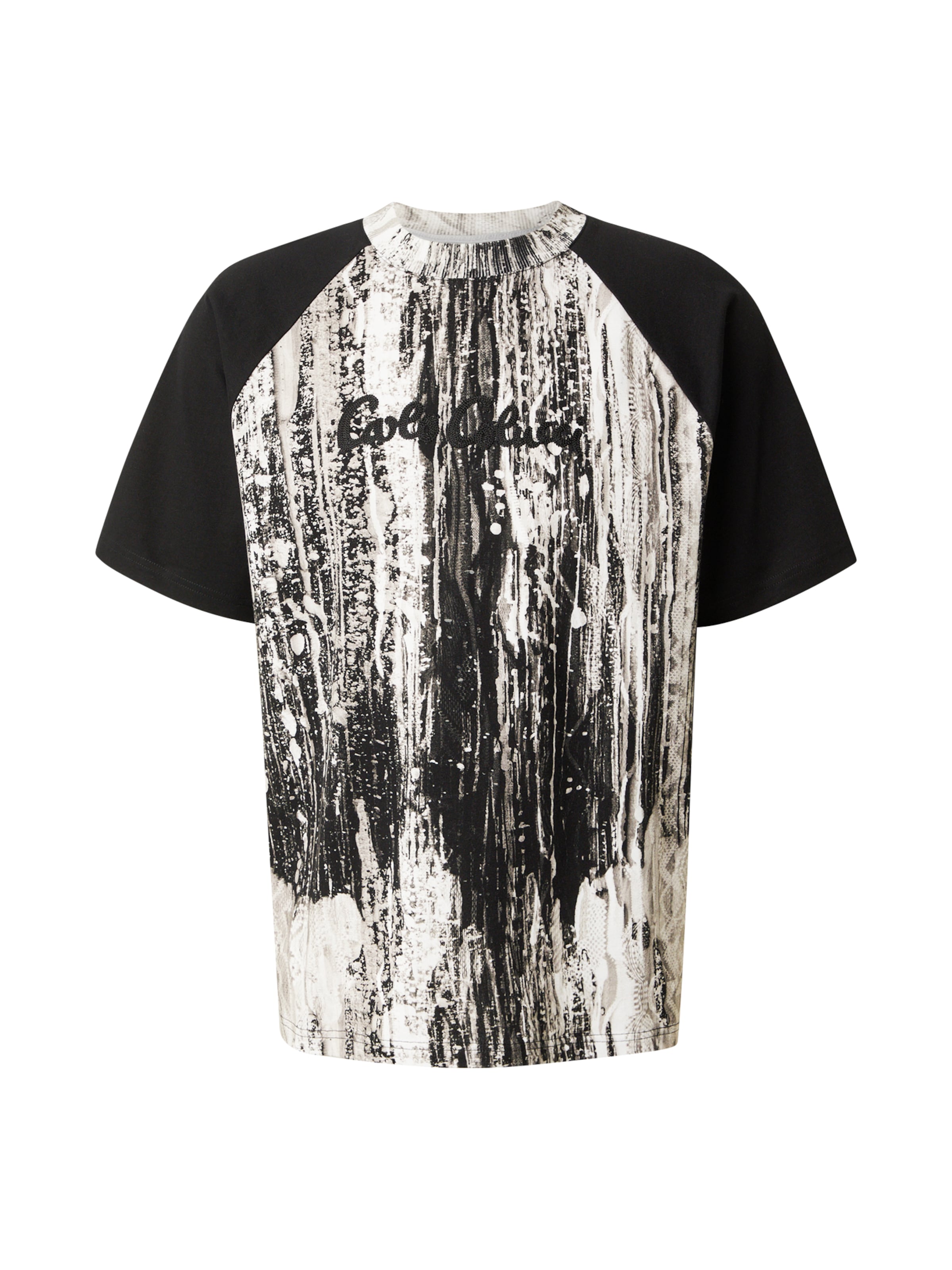 Carlo Colucci Тениска в сиво-бежово / черно / мръсно бяло, Преглед на продукта