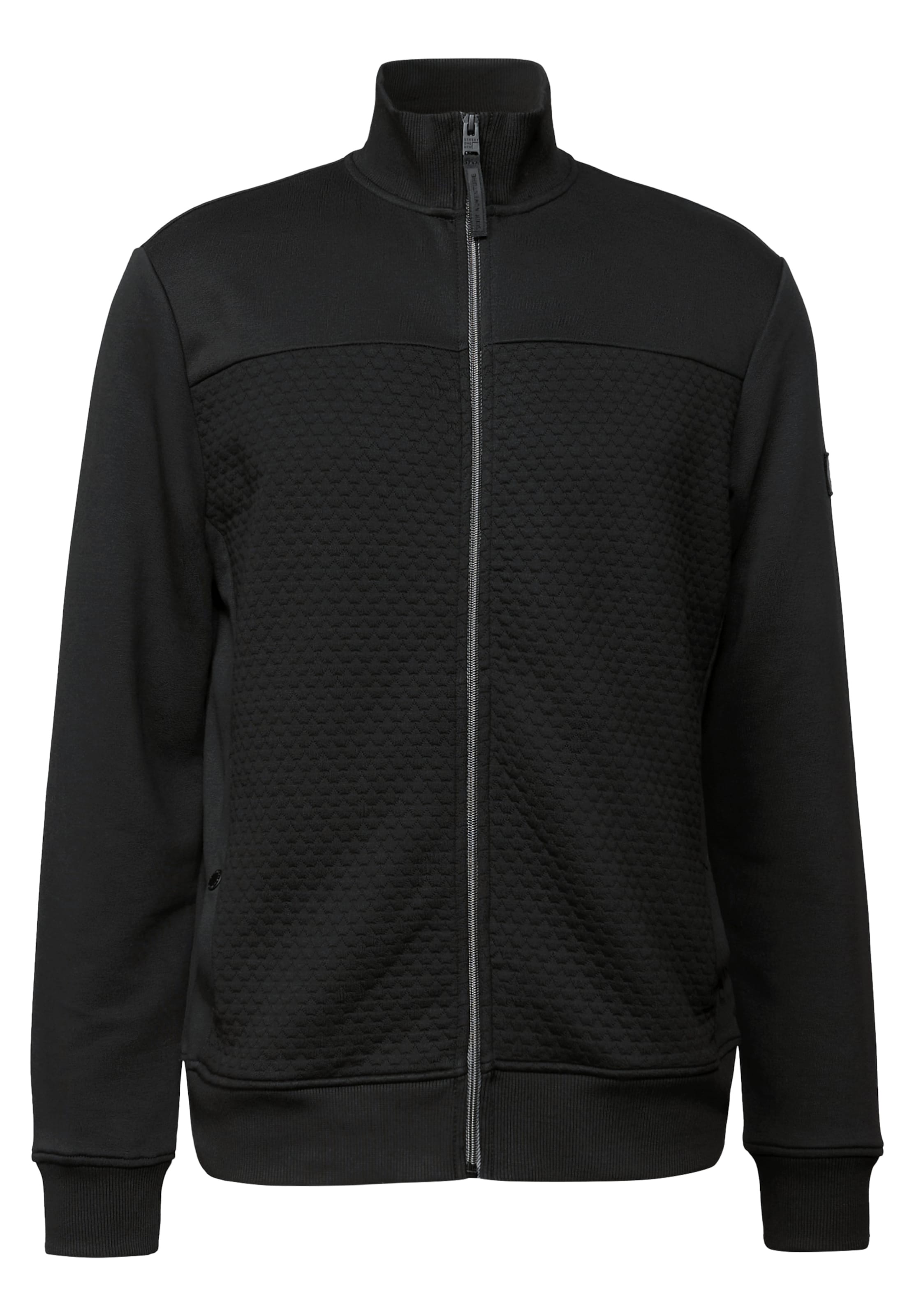 Street One MEN Sweatjacke in Schwarz: Vorderseite