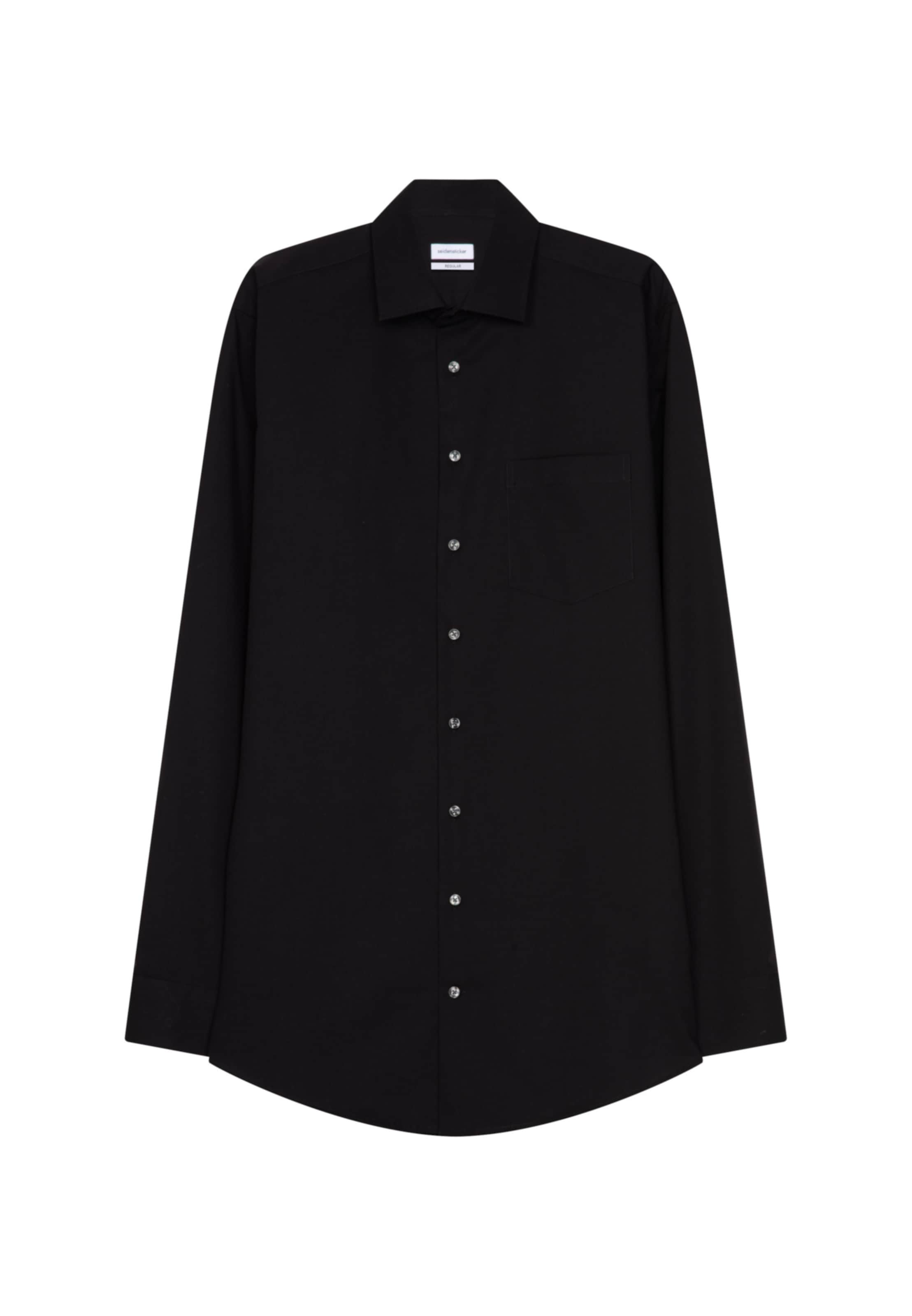 SEIDENSTICKER Regular fit Button Up Shirt in Black: front
