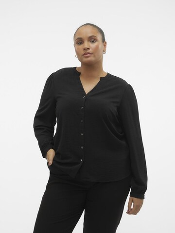 Vero Moda Curve Blouse 'Vibe' in Zwart: voorkant