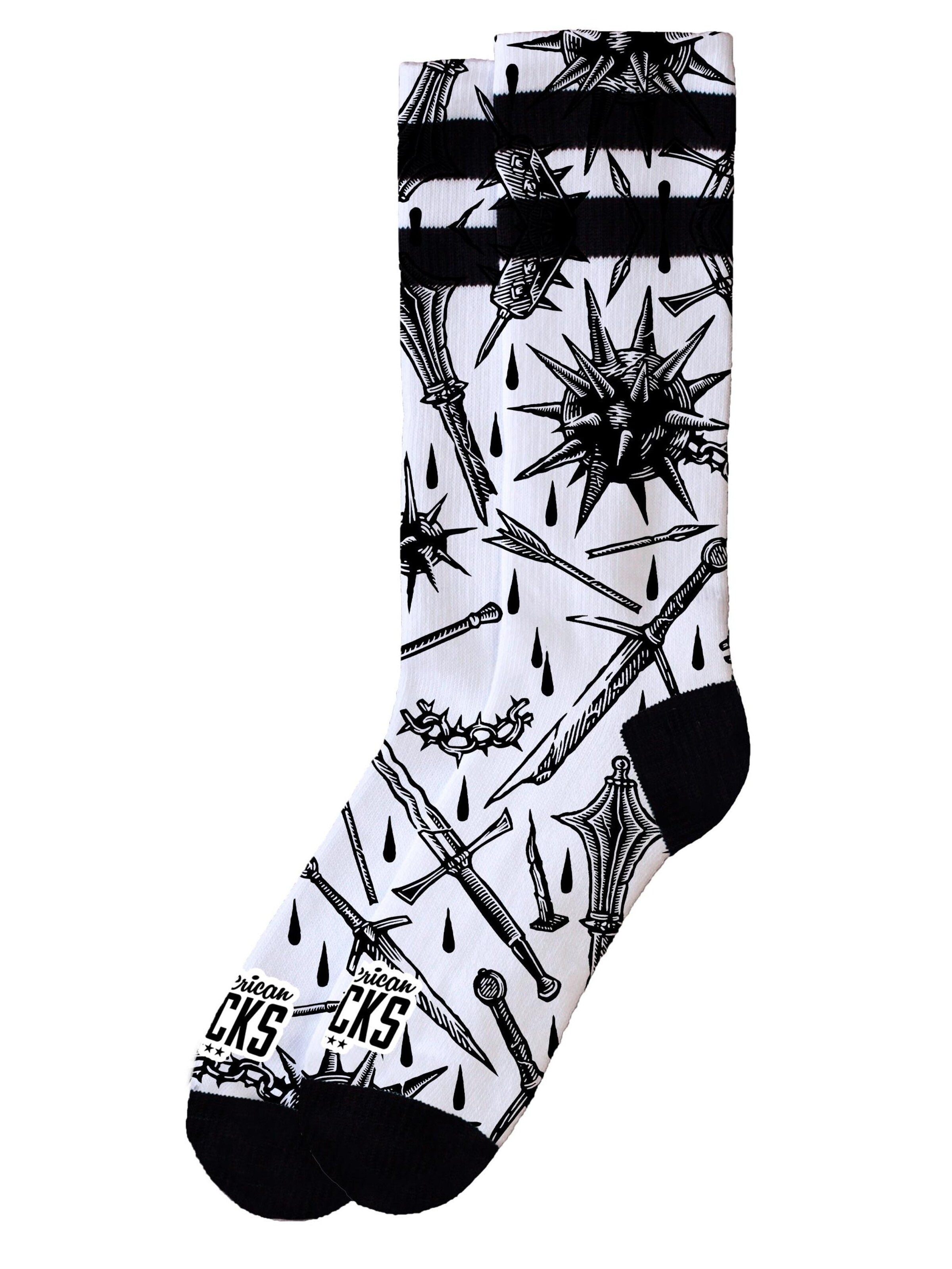 Calzino 'Medieval' di American Socks in bianco: frontale