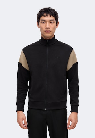 BOSS Sports sweat jacket 'Union Skaz' in Black: front