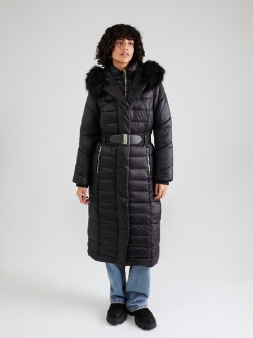 River Island Winter Coat in Black: front