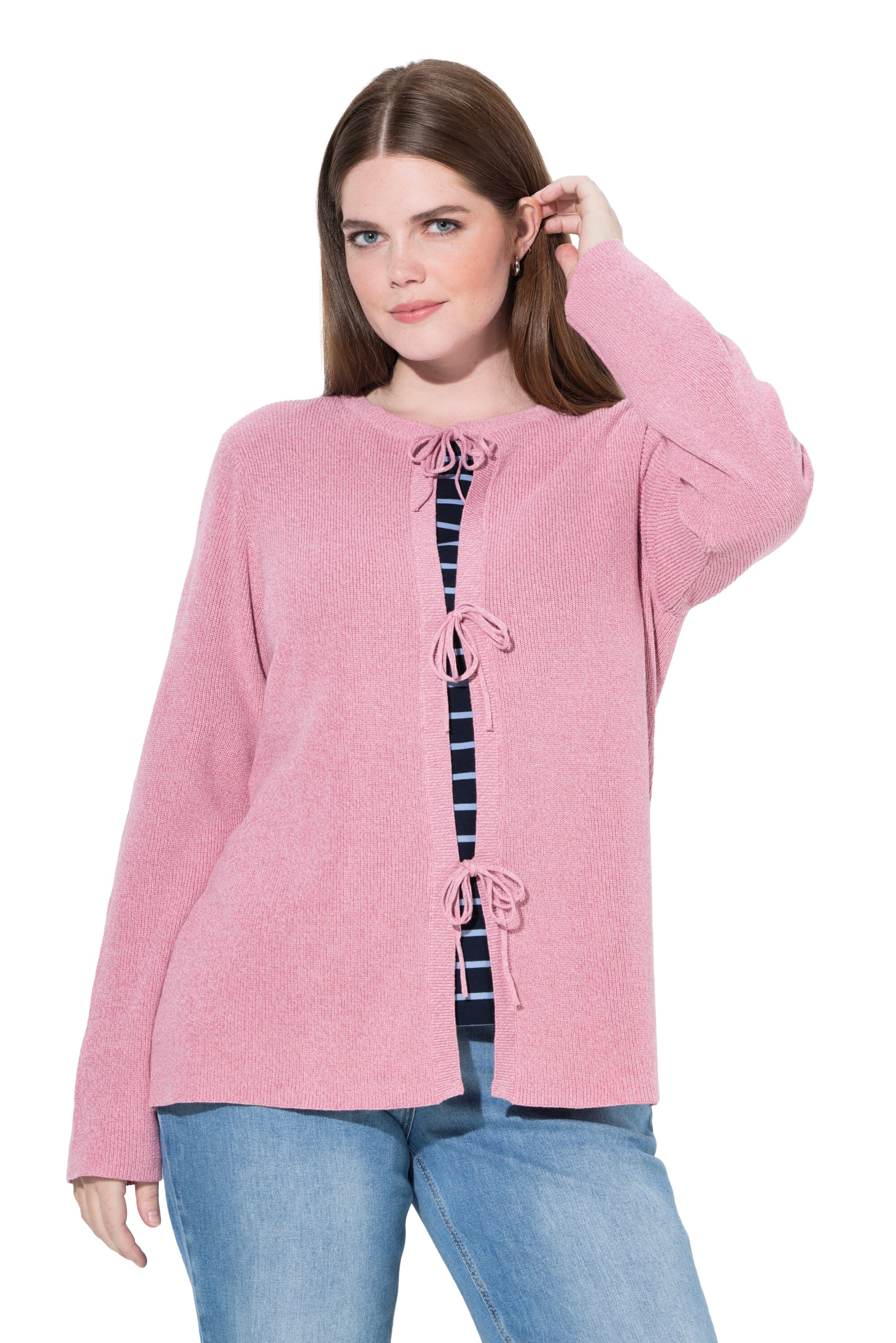 Ulla Popken Strickjacke in Pink: Vorderseite