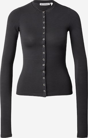 WEEKDAY Kardigan 'Mia' – šedá: přední strana