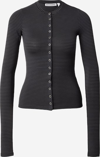 Kardiganas 'Mia' iš WEEKDAY, spalva – tamsiai pilka / juoda, Prekių apžvalga