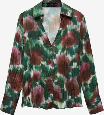 MANGO Blouse 'NOGAL' in Green: front