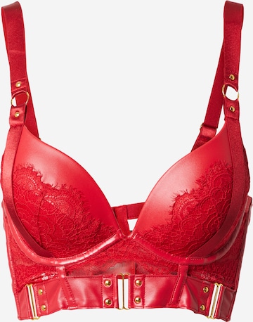 Hunkemöller - Push-up Soutien 'Occult' em vermelho: frente