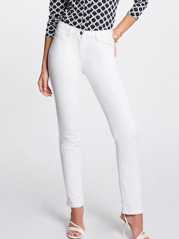 Slimfit Pantaloni de la Morgan pe alb: față