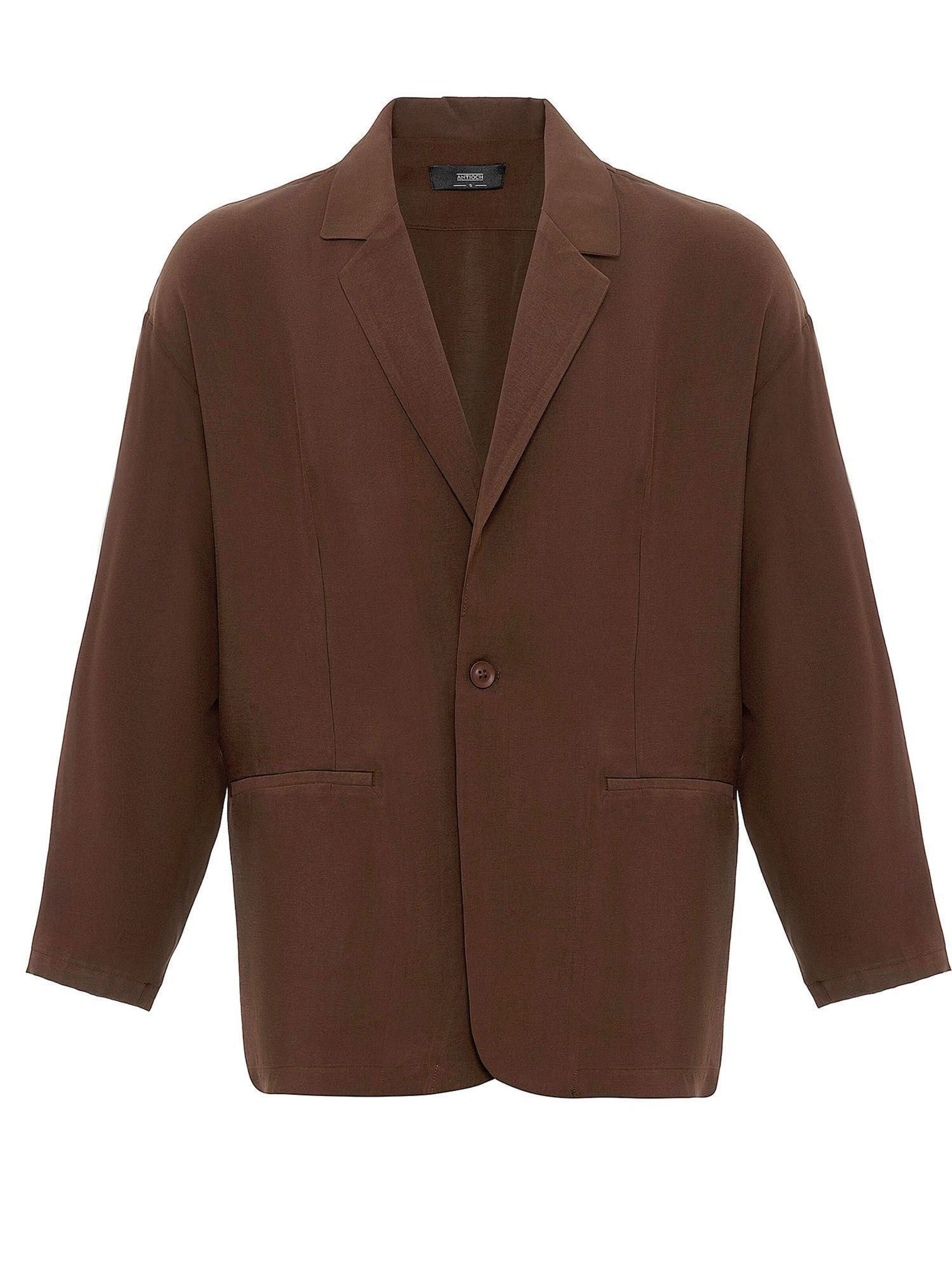 Antioch Between-seasons coat in Brown: front