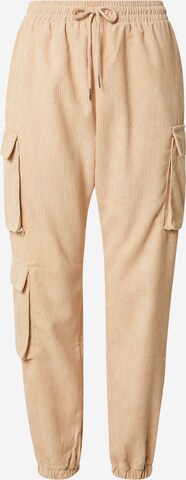 Effilé Pantalon cargo Missguided en beige : devant