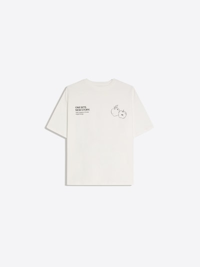 Bershka T-shirt en noir / blanc, Vue avec produit