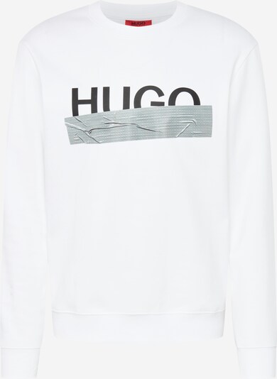 HUGO Sweat-shirt 'Dicago' en gris / noir / blanc naturel, Vue avec produit