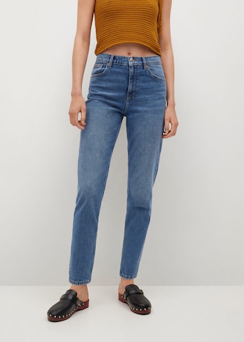 MANGO Tapered Jeans in Blauw: voorkant