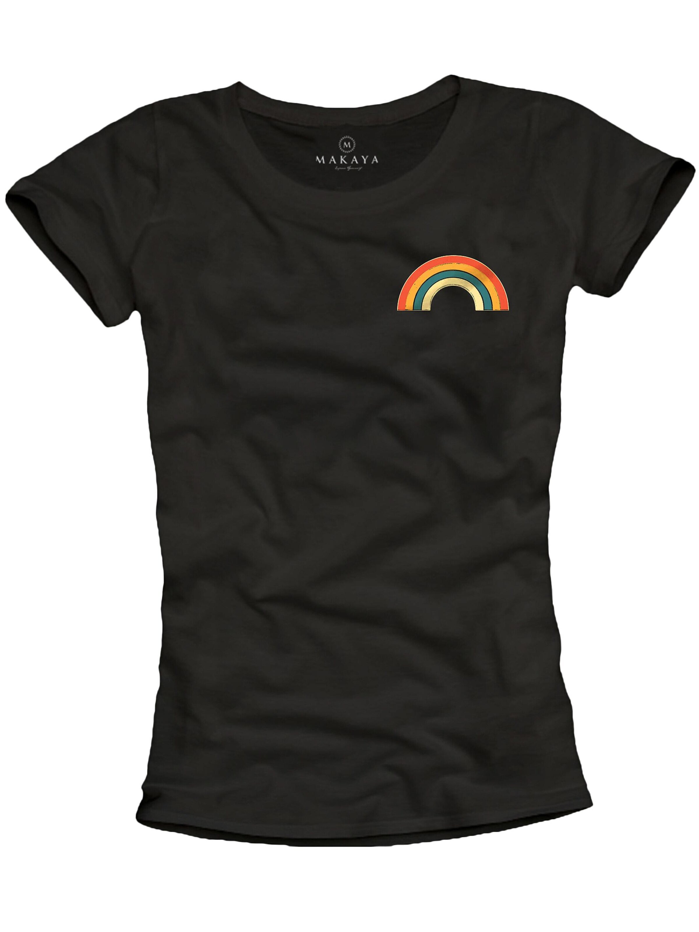 MAKAYA Shirt 'Rainbow' in Black: front