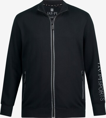 JAY-PI Zip-Up Hoodie in Black: front