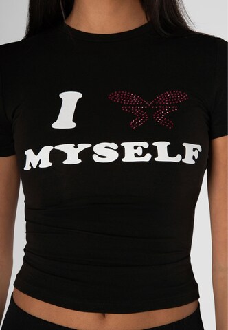 juoda Felicious Marškinėliai 'Love Yourself'