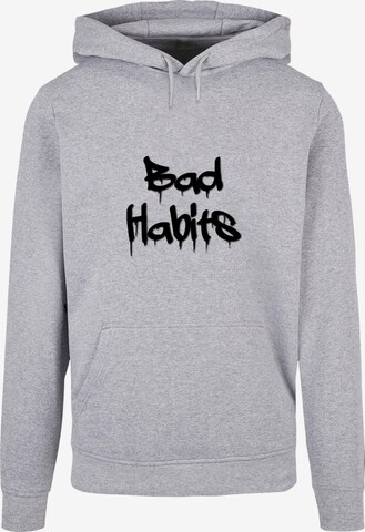 Merchcode Sweatshirt 'Bad Habits' in Grijs: voorkant