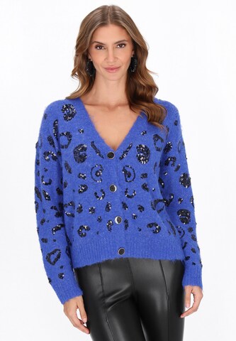 faina Gebreid vest 'Fashion Look' in Blauw: voorkant