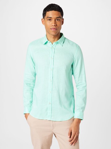 BOSS Regular fit Overhemd 'Roger' in Groen: voorkant