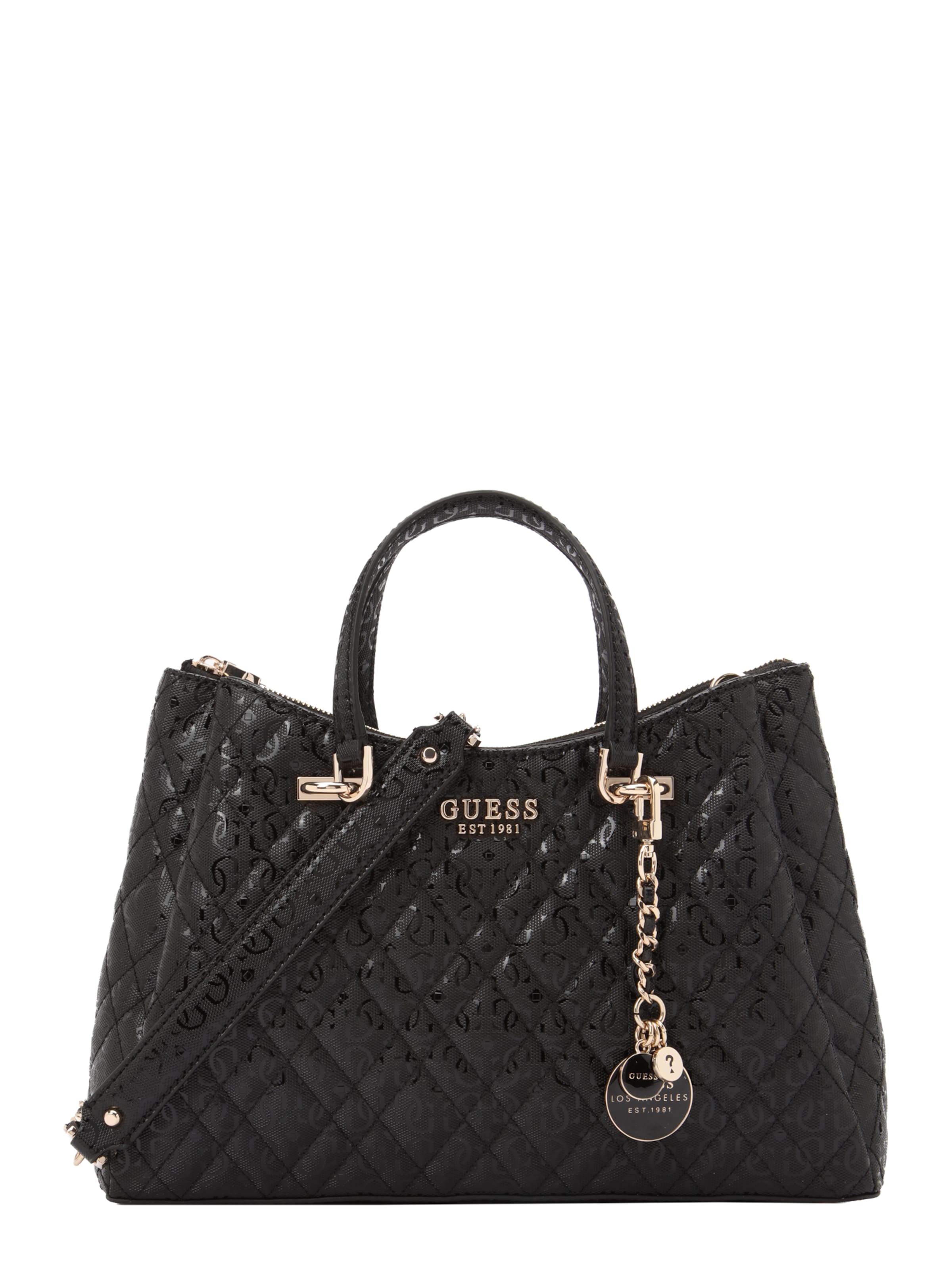 GUESS - Bolso de mano 'Isemay' en negro: frente