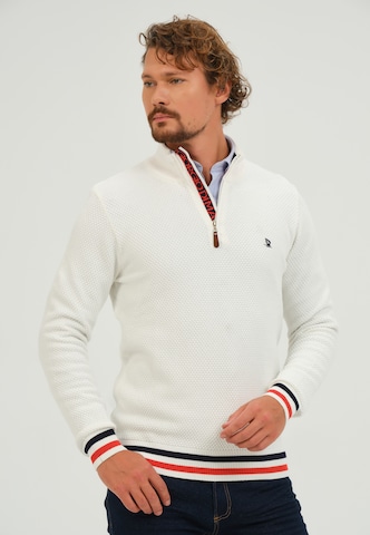 Pull-over Giorgio di Mare en blanc