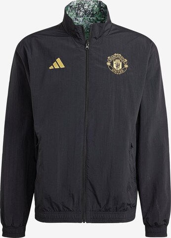ADIDAS PERFORMANCE Training Jacket 'Manchester United Stone Roses Anthem' in Black: front
