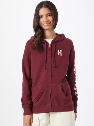 Veste de survêtement HOLLISTER en rouge : devant